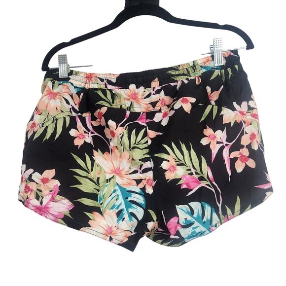 Old Navy Active Tropical Floral Black Workout Shorts Womens Medium M Athletic - Picture 2 of 3